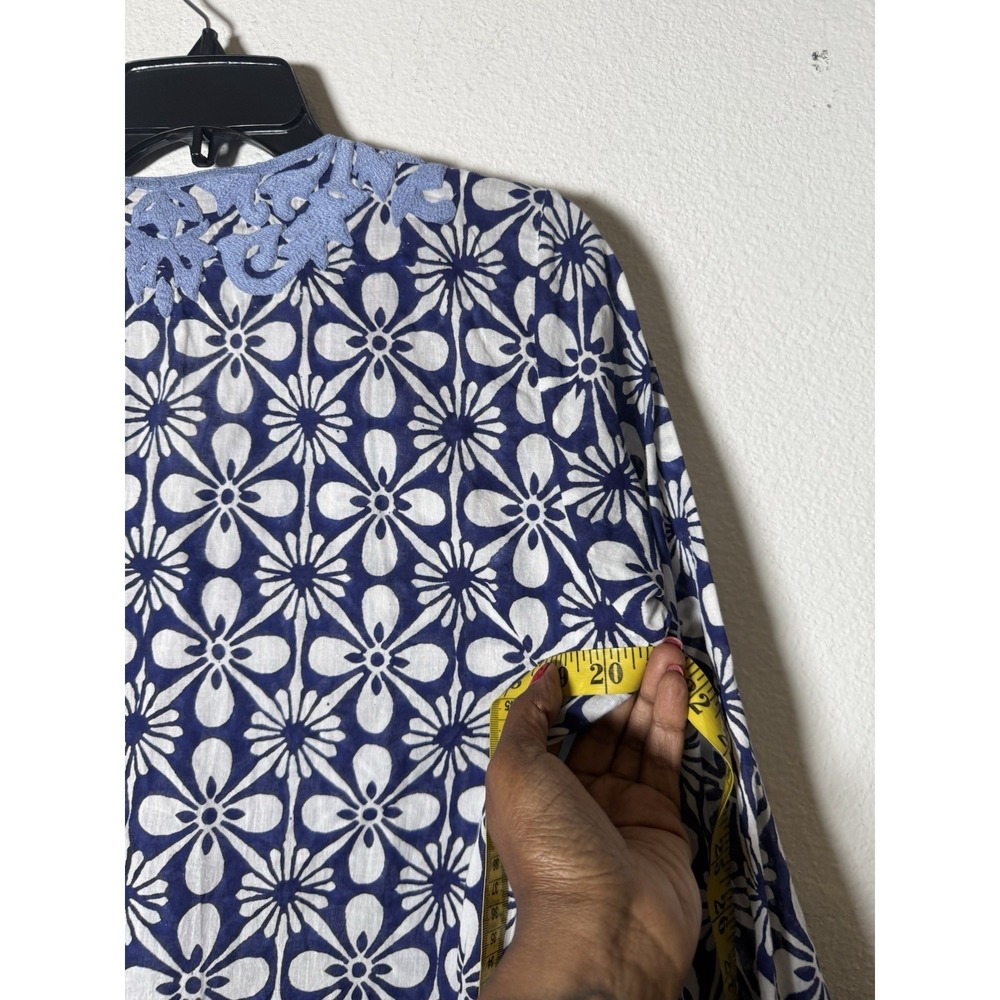 Roberta Roller Rabbit Women's V-Neck Printed Tunic Blouse Size S Beachy Resort - Picture 5 of 10